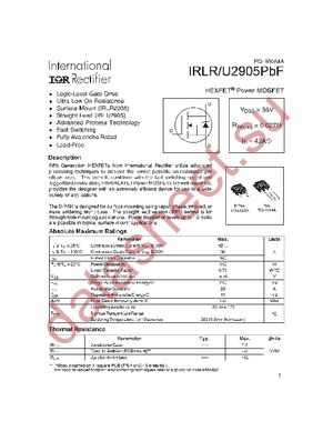 IRLU2905PBF datasheet  